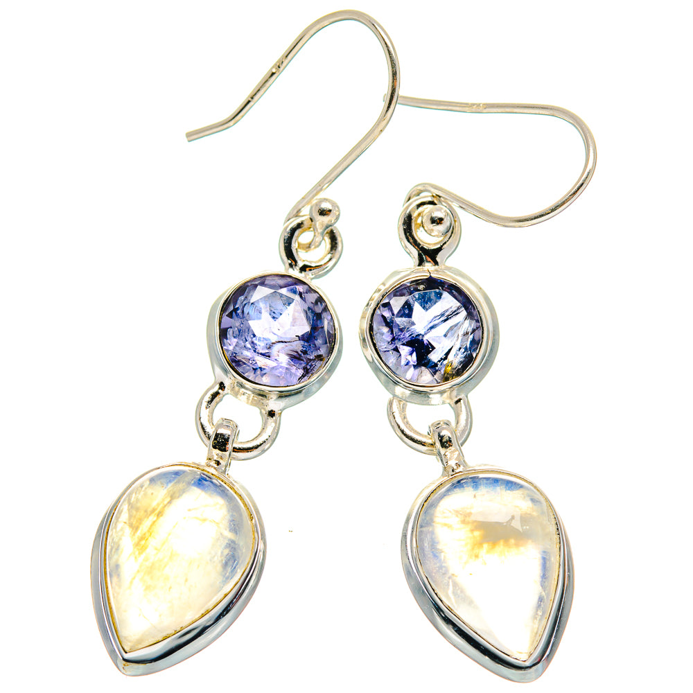 Rainbow Moonstone Earrings handcrafted by Anasilvercos - EARR424081