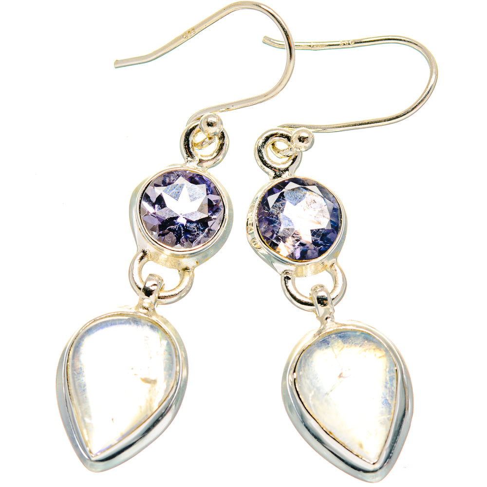 Rainbow Moonstone Earrings handcrafted by Anasilvercos - EARR424185