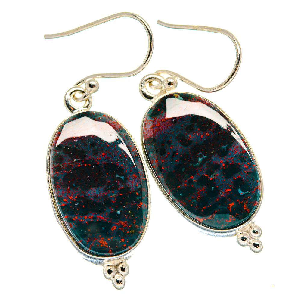 Bloodstone Earrings handcrafted by Anasilvercos - EARR424256