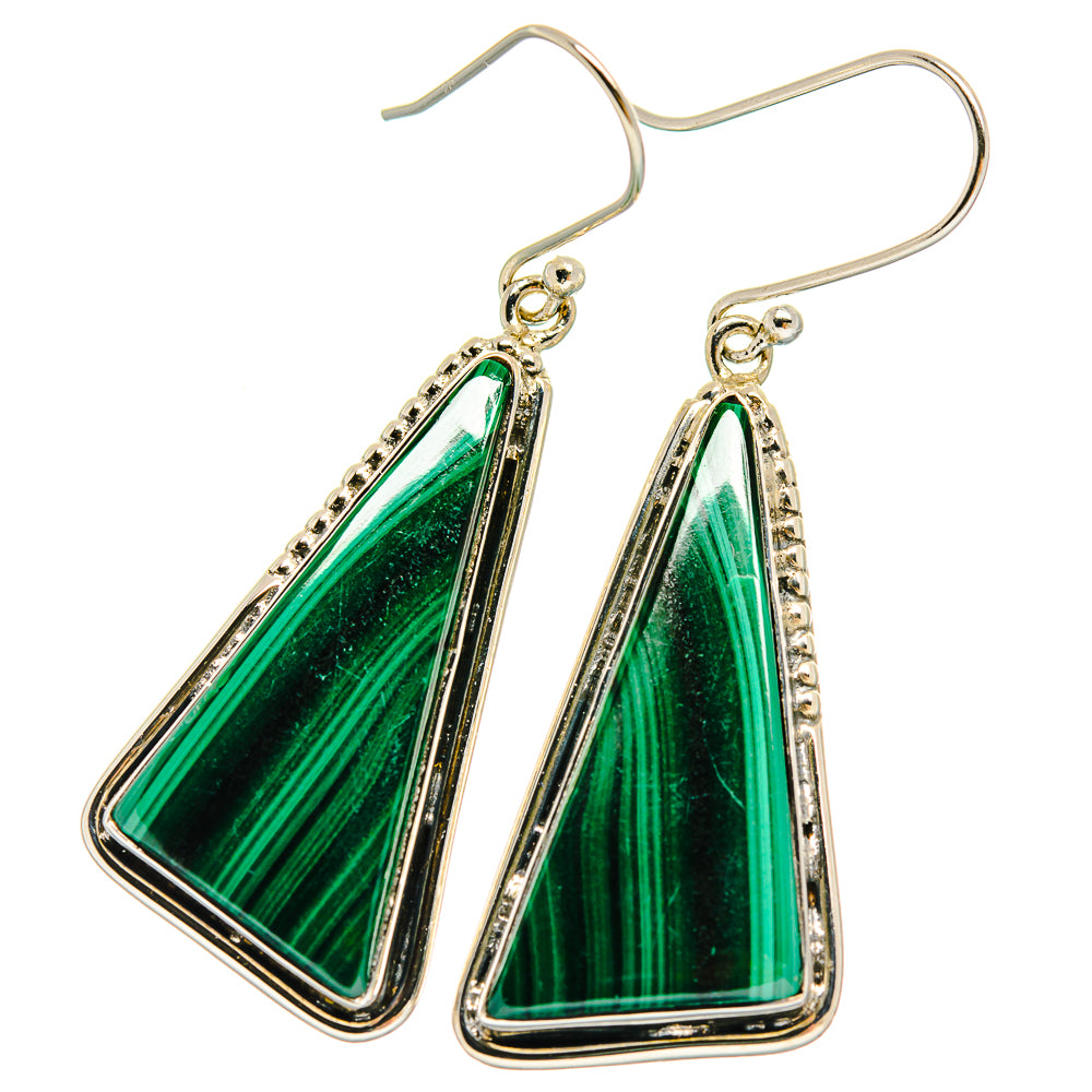Malachite Earrings handcrafted by Anasilvercos - EARR425429 - Photo 2
