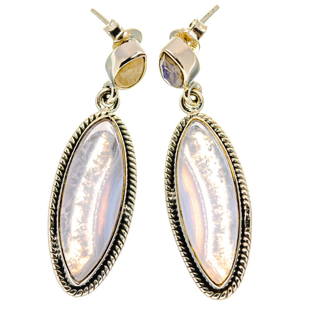 Blue Lace Agate Earrings handcrafted by Anasilvercos - EARR425633 - Photo 2