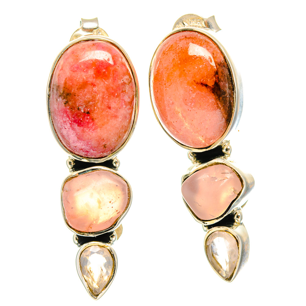 Rhodonite Earrings handcrafted by Anasilvercos - EARR426165 - Photo 2