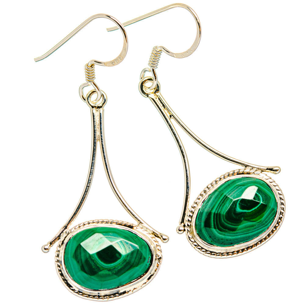 Malachite Earrings handcrafted by Anasilvercos - EARR427322 - Photo 2