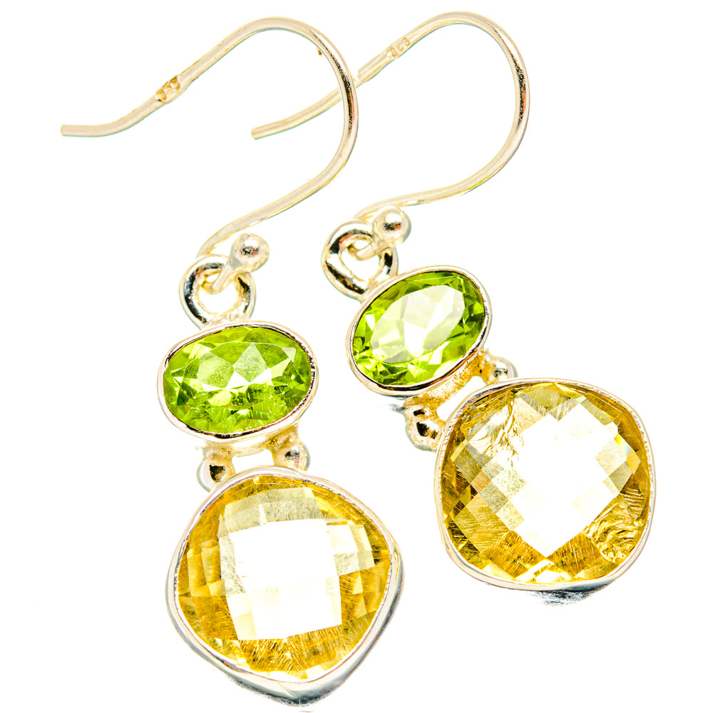 Citrine, Peridot Earrings handcrafted by Anasilvercos - EARR428189 - Photo 2