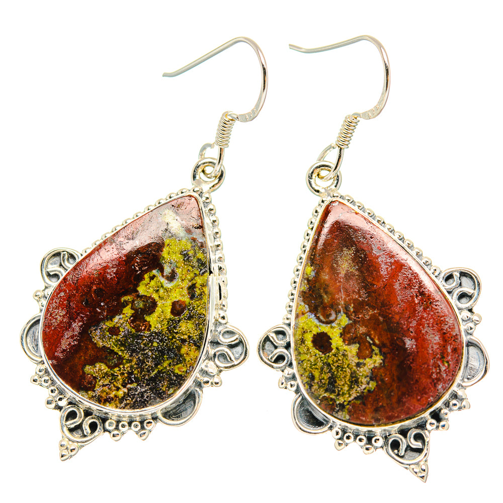 Ocean Jasper Earrings handcrafted by Anasilvercos - EARR429163 - Photo 2