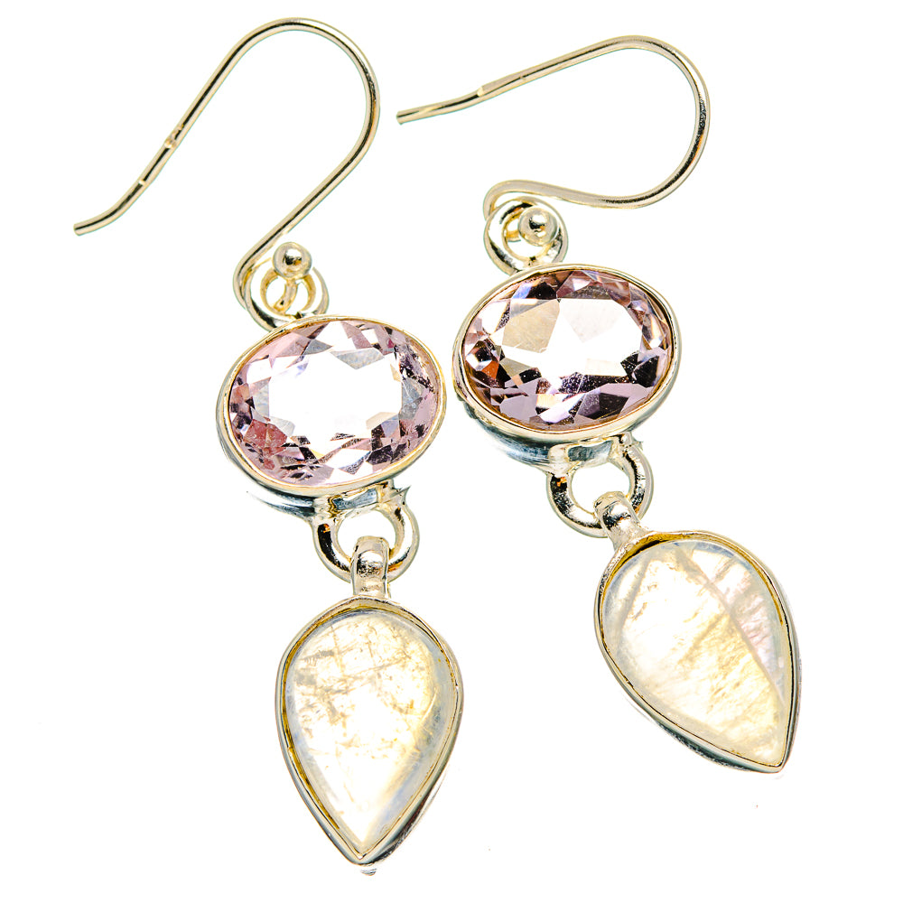 Rainbow Moonstone Earrings handcrafted by Anasilvercos - EARR429665 - Photo 2