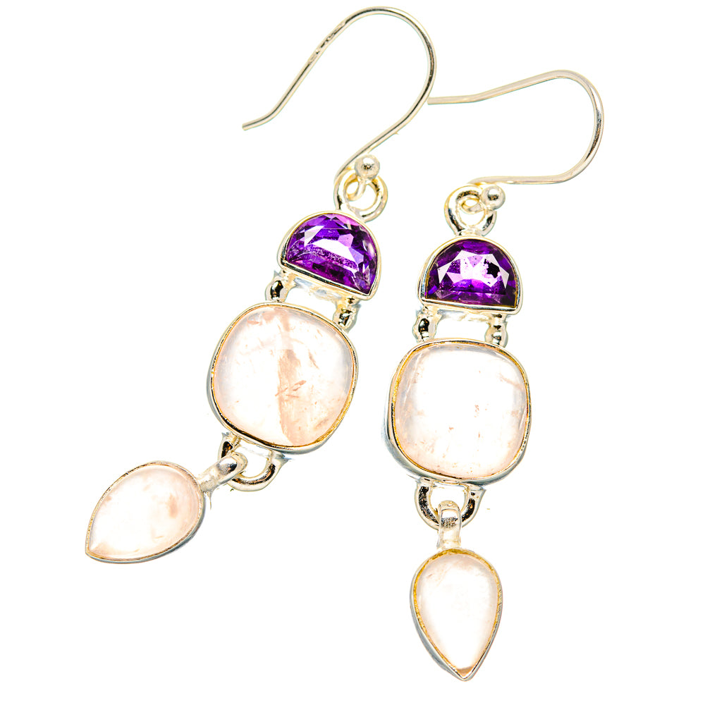 Rose Quartz Earrings handcrafted by Anasilvercos - EARR430536 - Photo 2