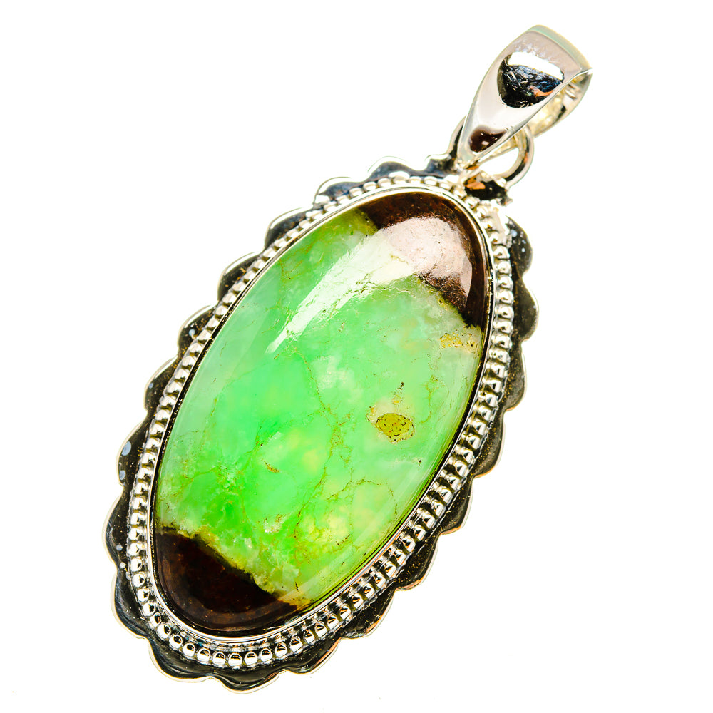 Boulder Chrysoprase Pendants handcrafted by Anasilvercos - PD12998
