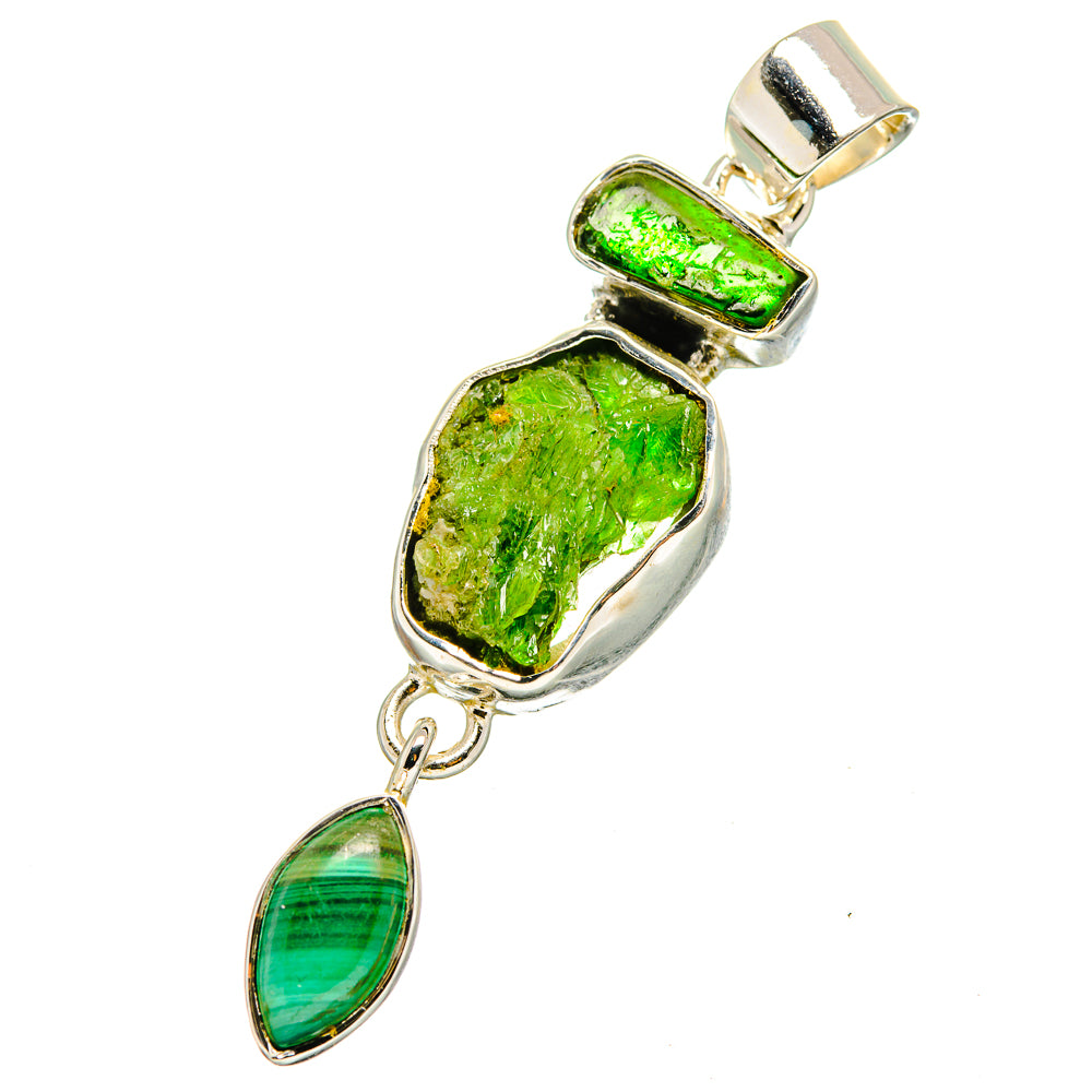 Chrome Diopside Pendants handcrafted by Anasilvercos - PD13313