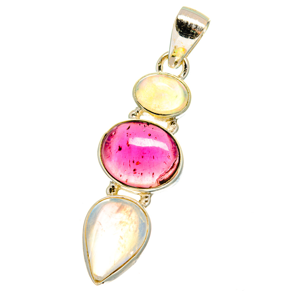 Rainbow Moonstone Pendants handcrafted by Anasilvercos - PD14286