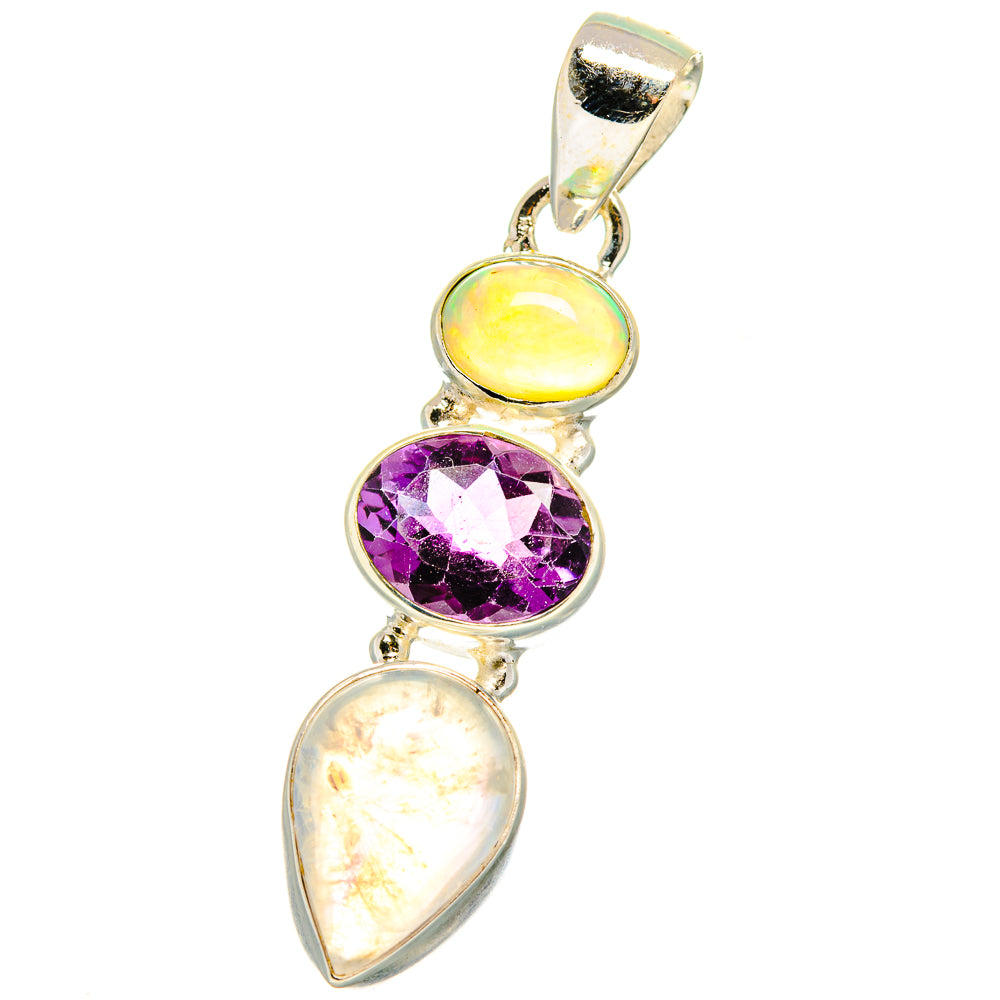 Rainbow Moonstone Pendants handcrafted by Anasilvercos - PD14860