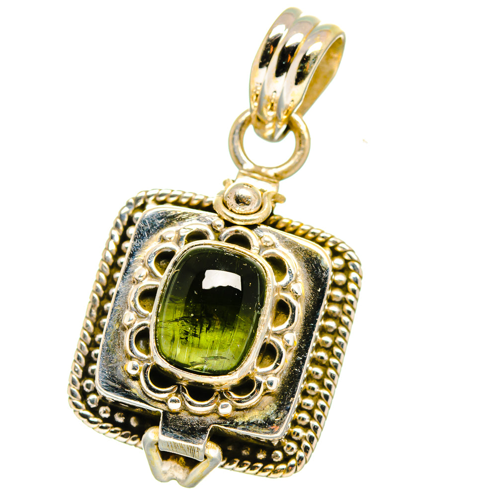 Green Tourmaline Pendants handcrafted by Anasilvercos - PD15091