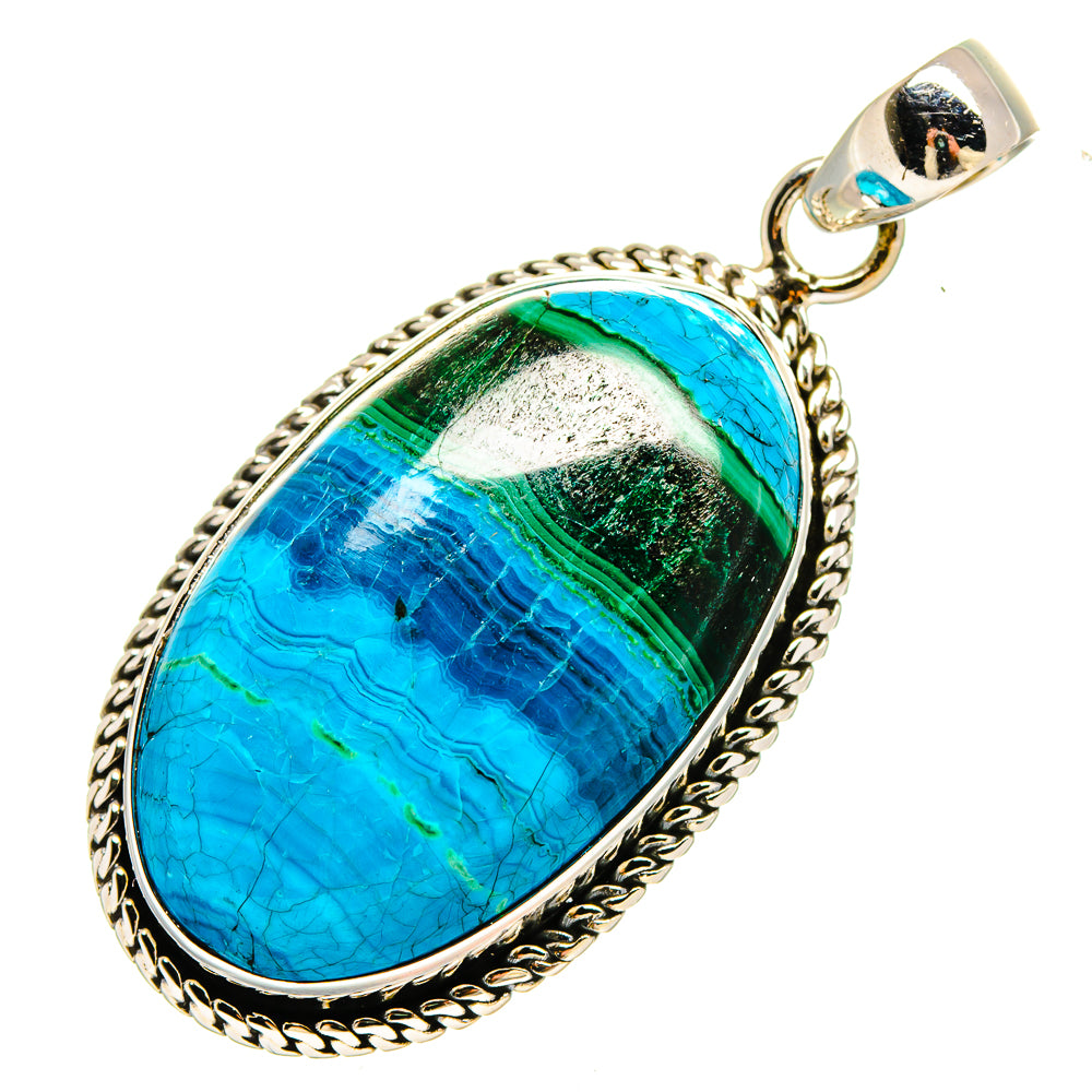 Malachite In Chrysocolla Pendants handcrafted by Anasilvercos - PD16589