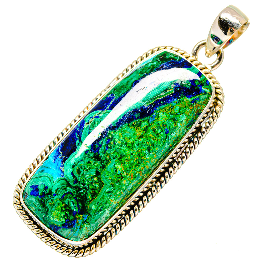 Malachite In Chrysocolla Pendants handcrafted by Anasilvercos - PD16822