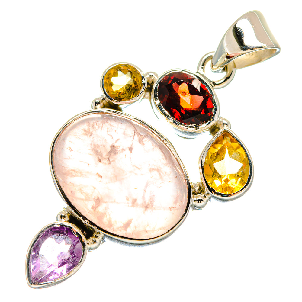 Rose Quartz Pendants handcrafted by Anasilvercos - PD21434
