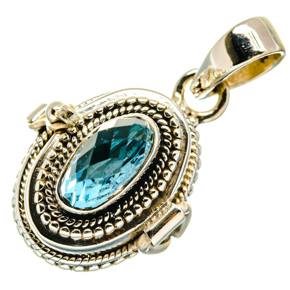 Swiss Blue Topaz Pendants handcrafted by Anasilvercos - PD21594