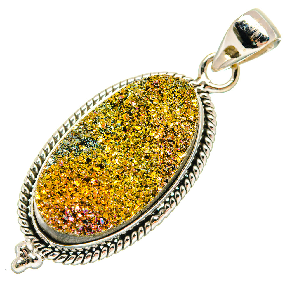 Spectro Pyrite Druzy Pendants handcrafted by Anasilvercos - PD22226