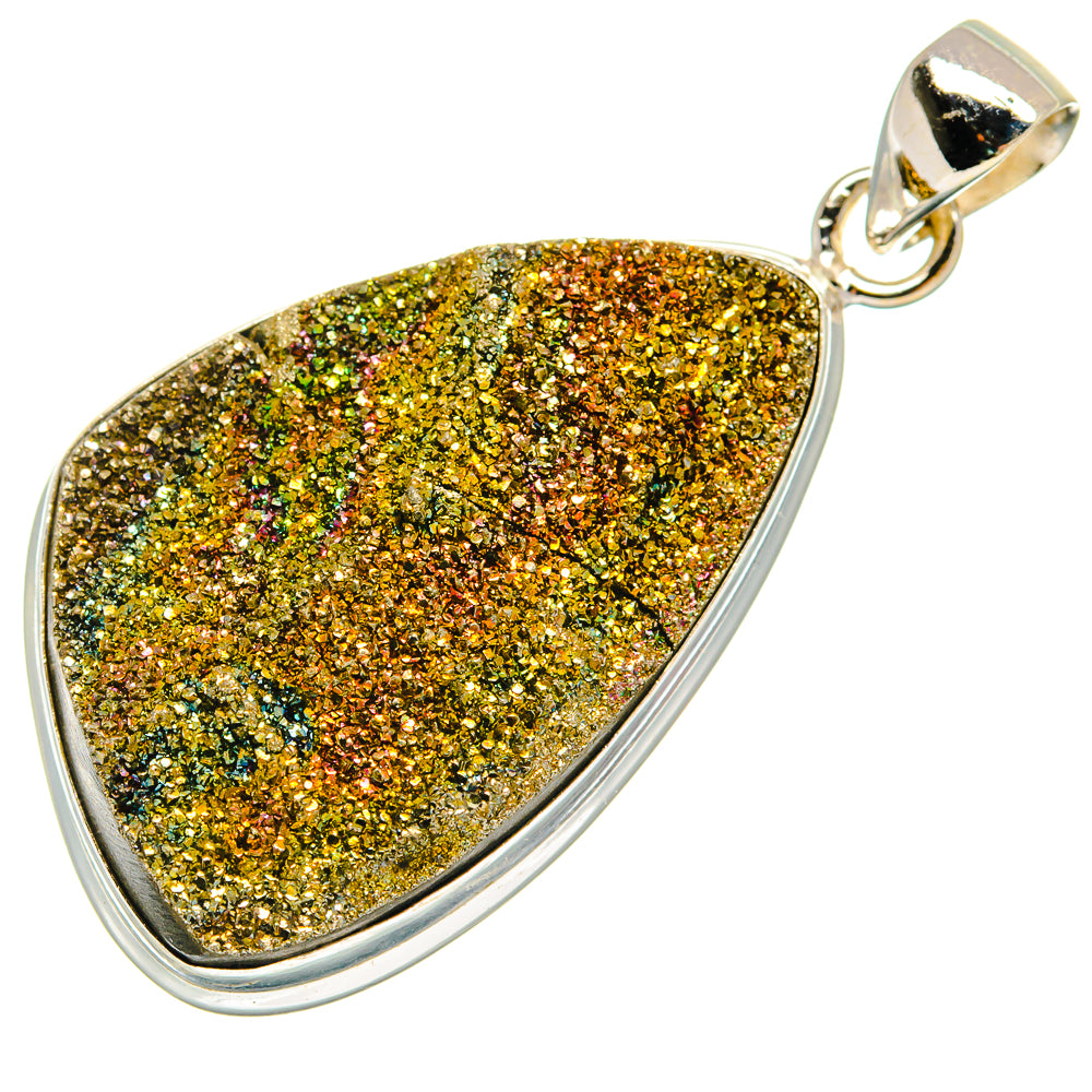 Spectro Pyrite Druzy Pendants handcrafted by Anasilvercos - PD22999 - Photo 2