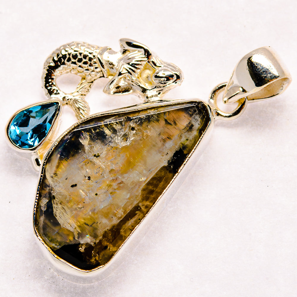 Rainbow Moonstone Pendants handcrafted by Anasilvercos - PD23055 - Photo 2