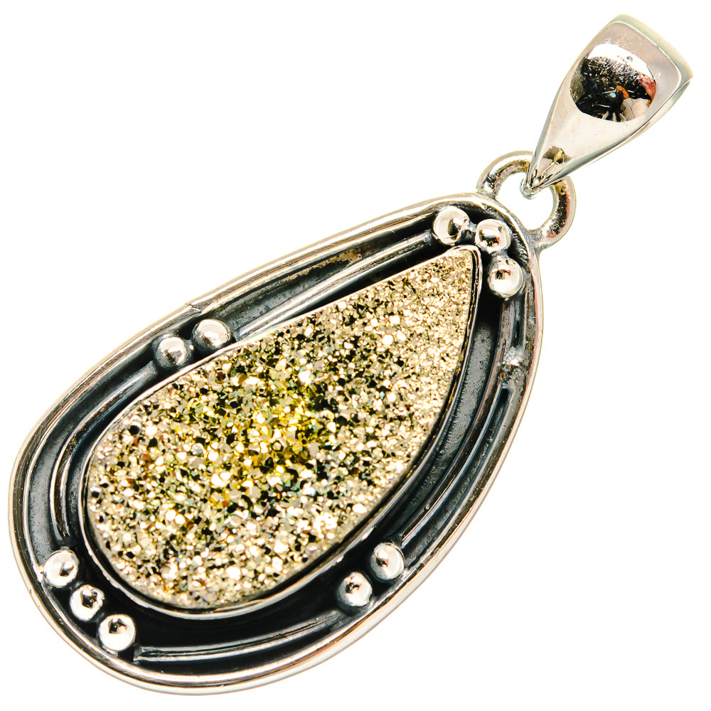 Spectro Pyrite Druzy Pendants handcrafted by Anasilvercos - PD26023 - Photo 2