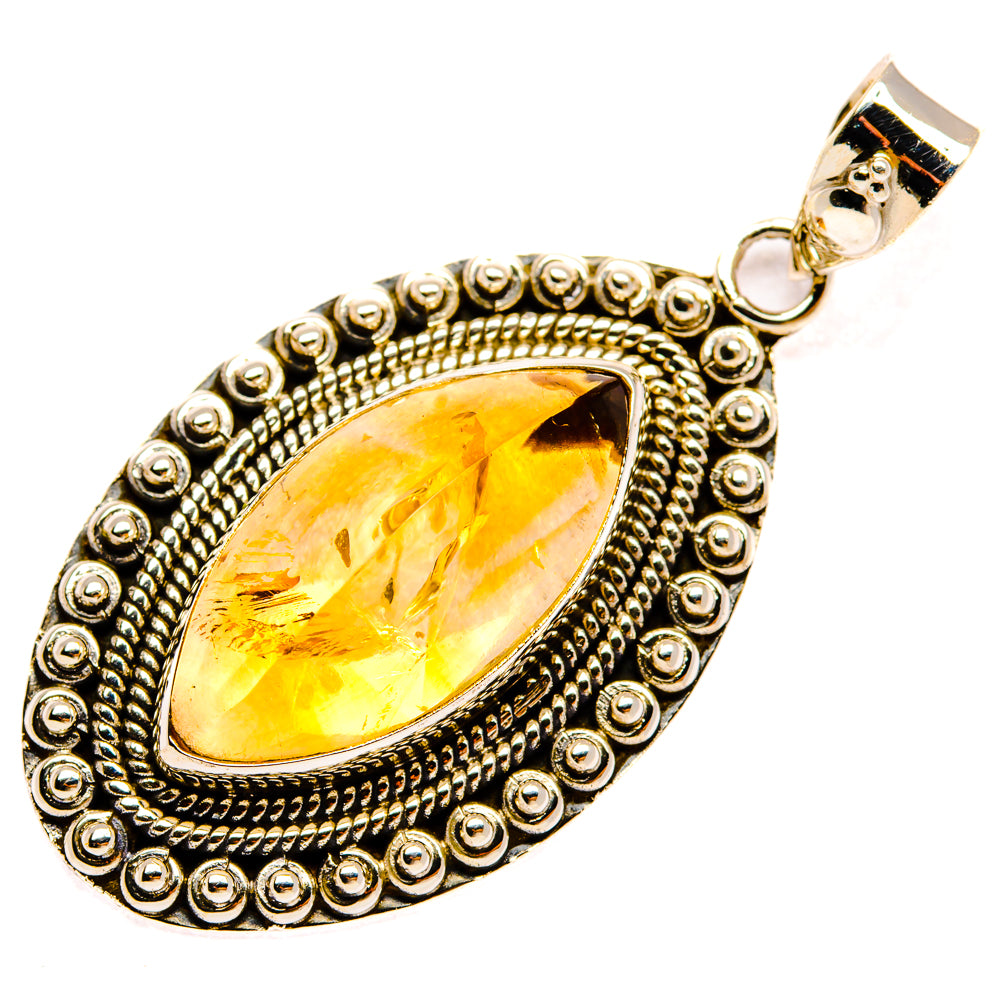 Citrine Sugarloaf Pendants handcrafted by Anasilvercos - PD28391 - Photo 2