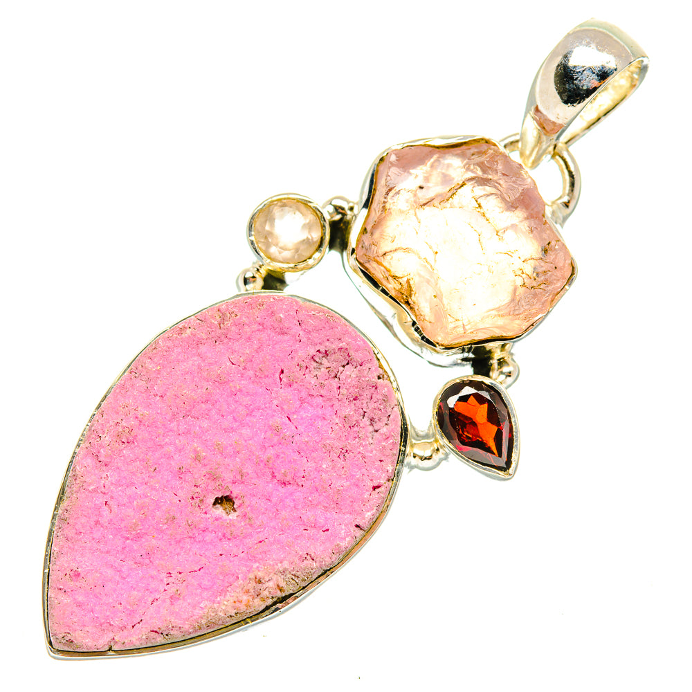 Cobalto Calcite Druzy Pendants handcrafted by Anasilvercos - PD30408 - Photo 2