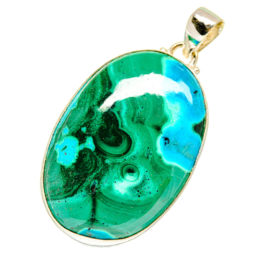 Malachite In Chrysocolla Pendants handcrafted by Anasilvercos - PD3064