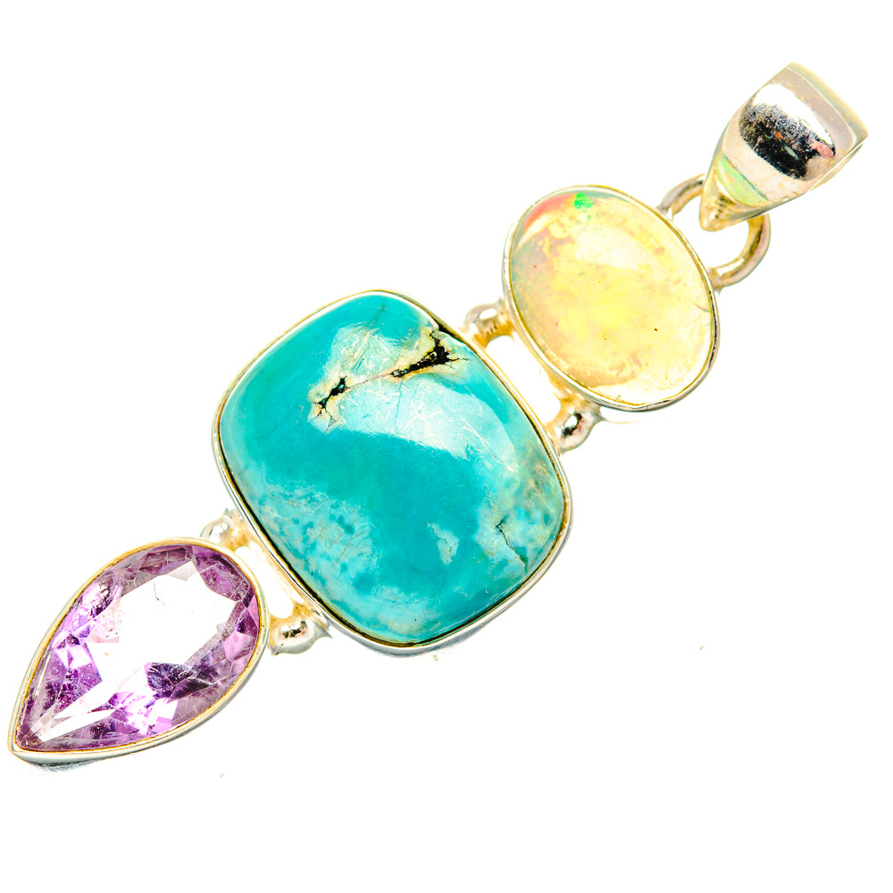 Tibetan Turquoise Pendants handcrafted by Anasilvercos - PD33887 - Photo 2
