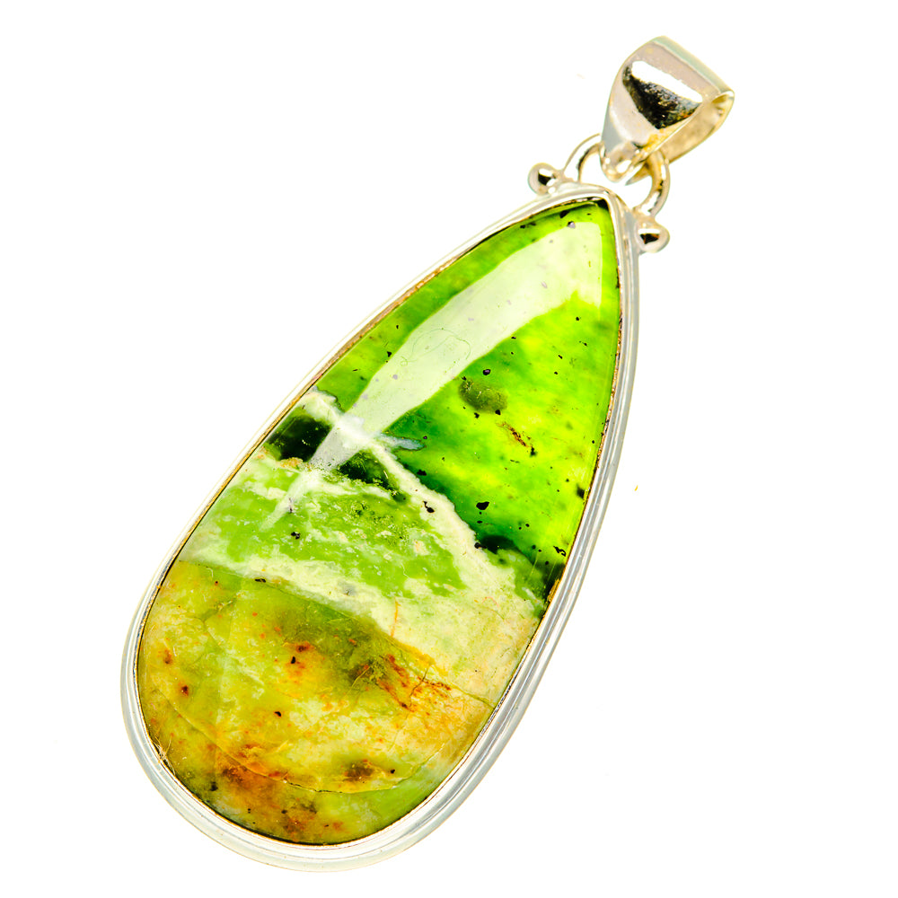 Australian Green Opal Pendants handcrafted by Anasilvercos - PD3499