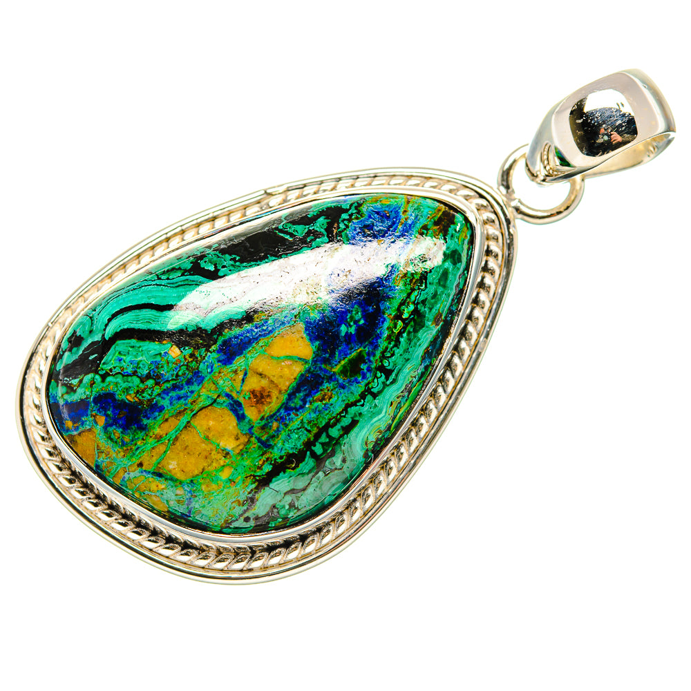 Azurite In Malachite Pendants handcrafted by Anasilvercos - PD36403 - Photo 2
