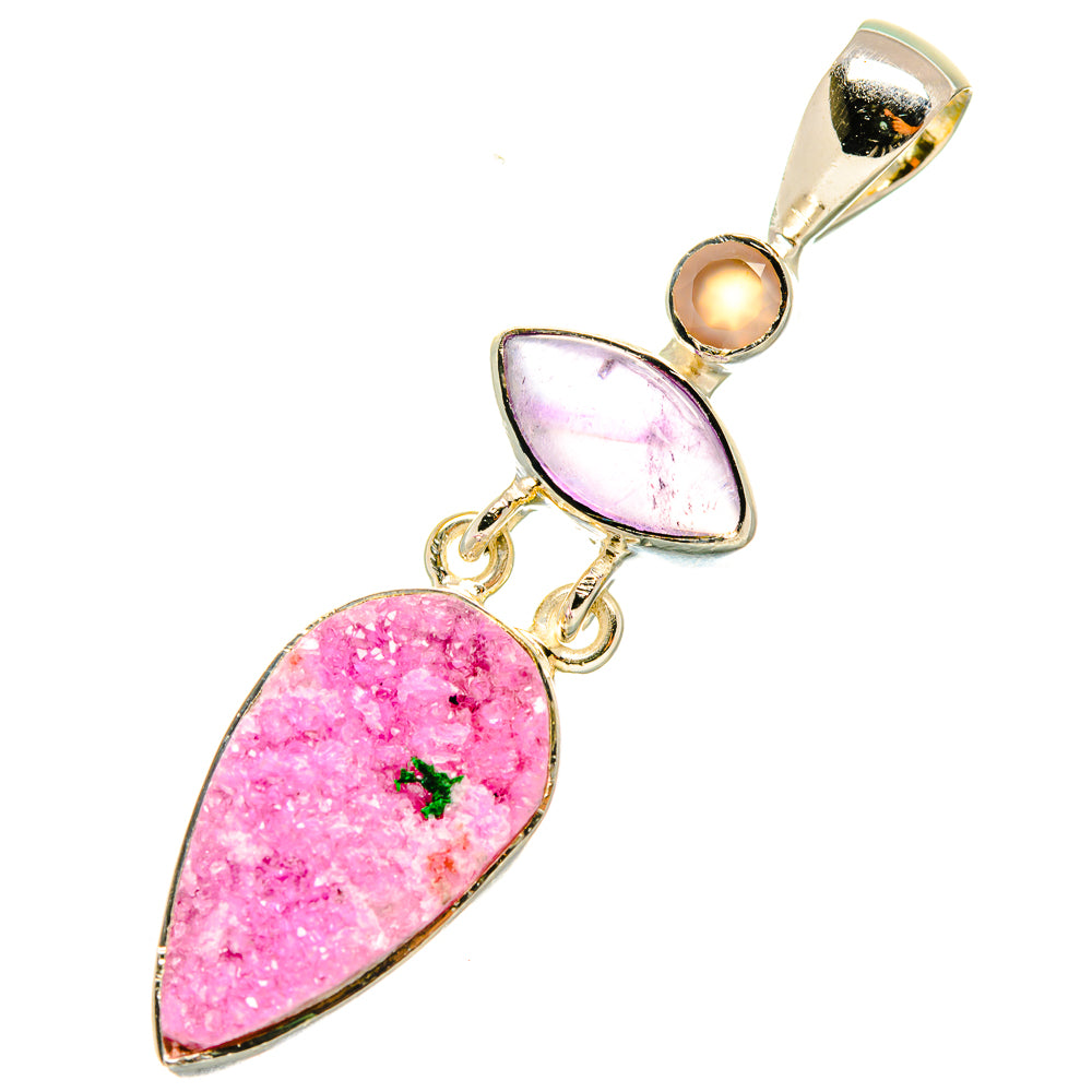 Cobalto Calcite Druzy Pendants handcrafted by Anasilvercos - PD6210