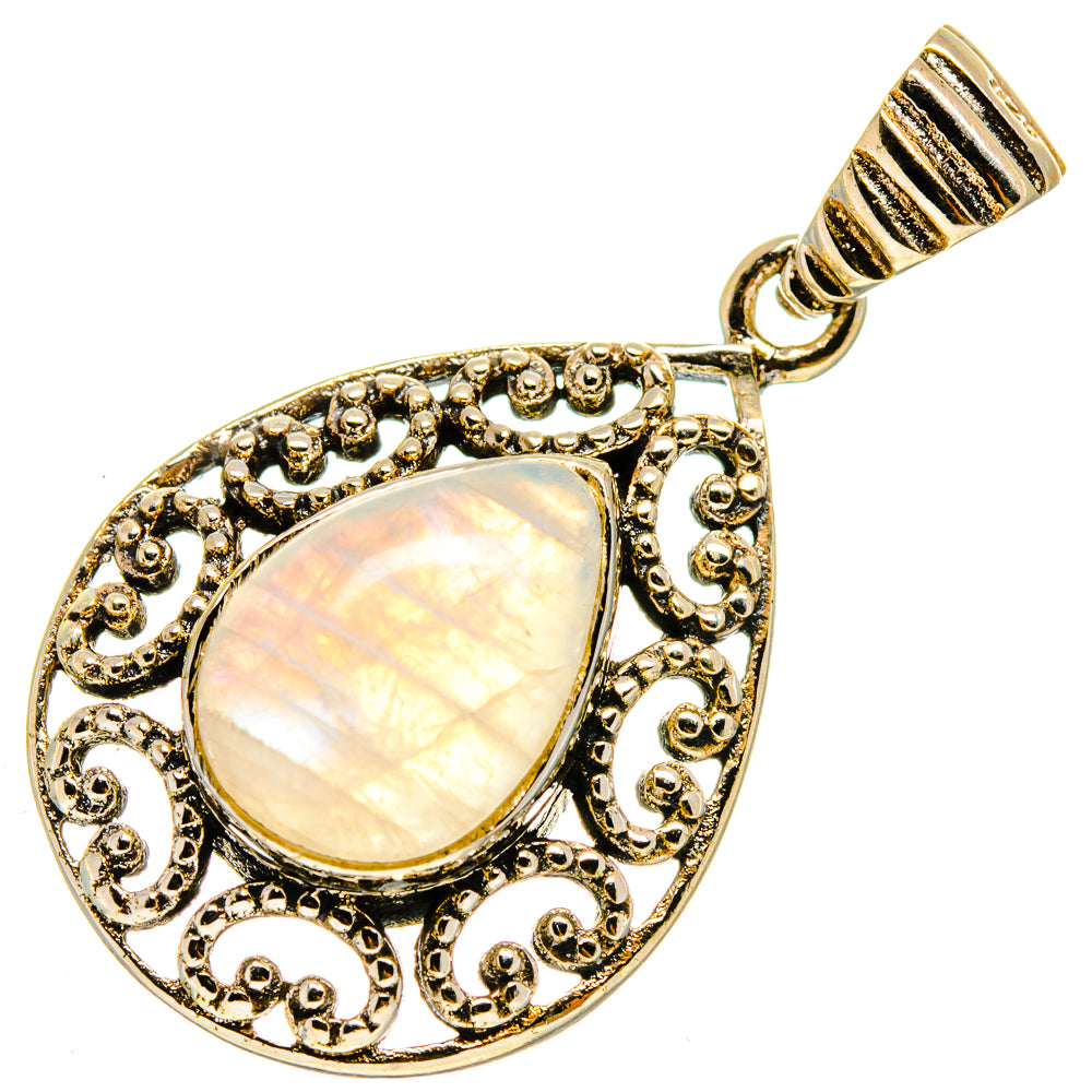 Rainbow Moonstone Pendants handcrafted by Anasilvercos - PD736782