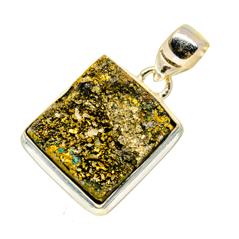 Spectro Pyrite Druzy Pendants handcrafted by Anasilvercos - PD739174 - Photo 2