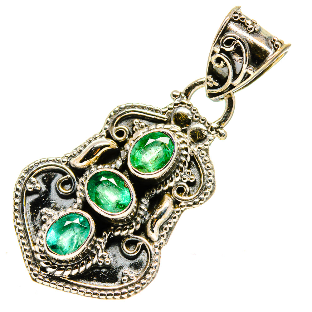 Zambian Emerald Pendants handcrafted by Anasilvercos - PD755363