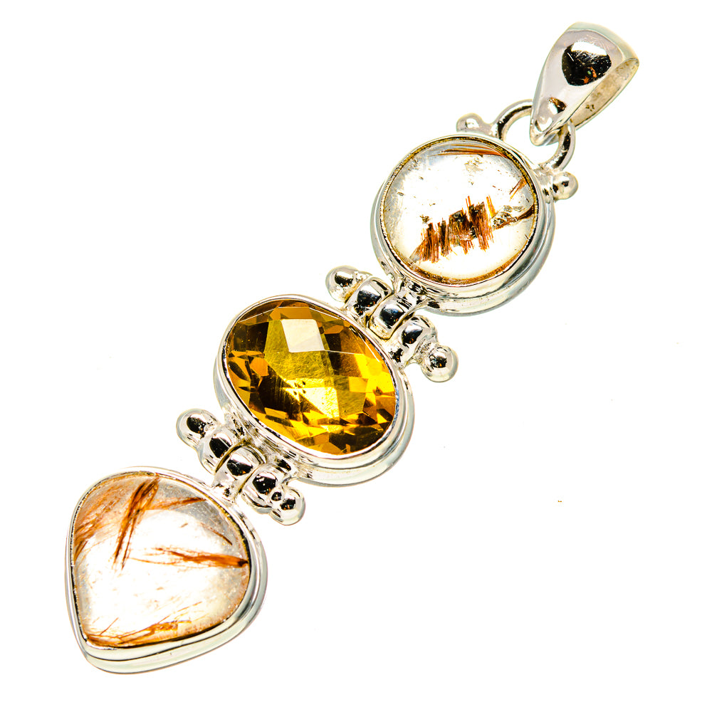 Rutilated Quartz Pendants handcrafted by Anasilvercos - PD757051