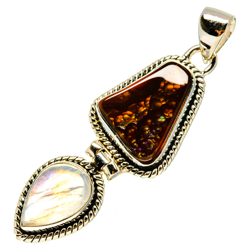 Mexican Fire Agate Pendants handcrafted by Anasilvercos - PD759291
