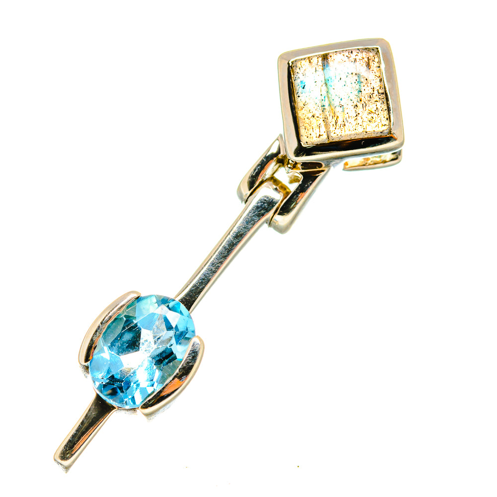 Labradorite, Blue Topaz Pendants handcrafted by Anasilvercos - PD8141