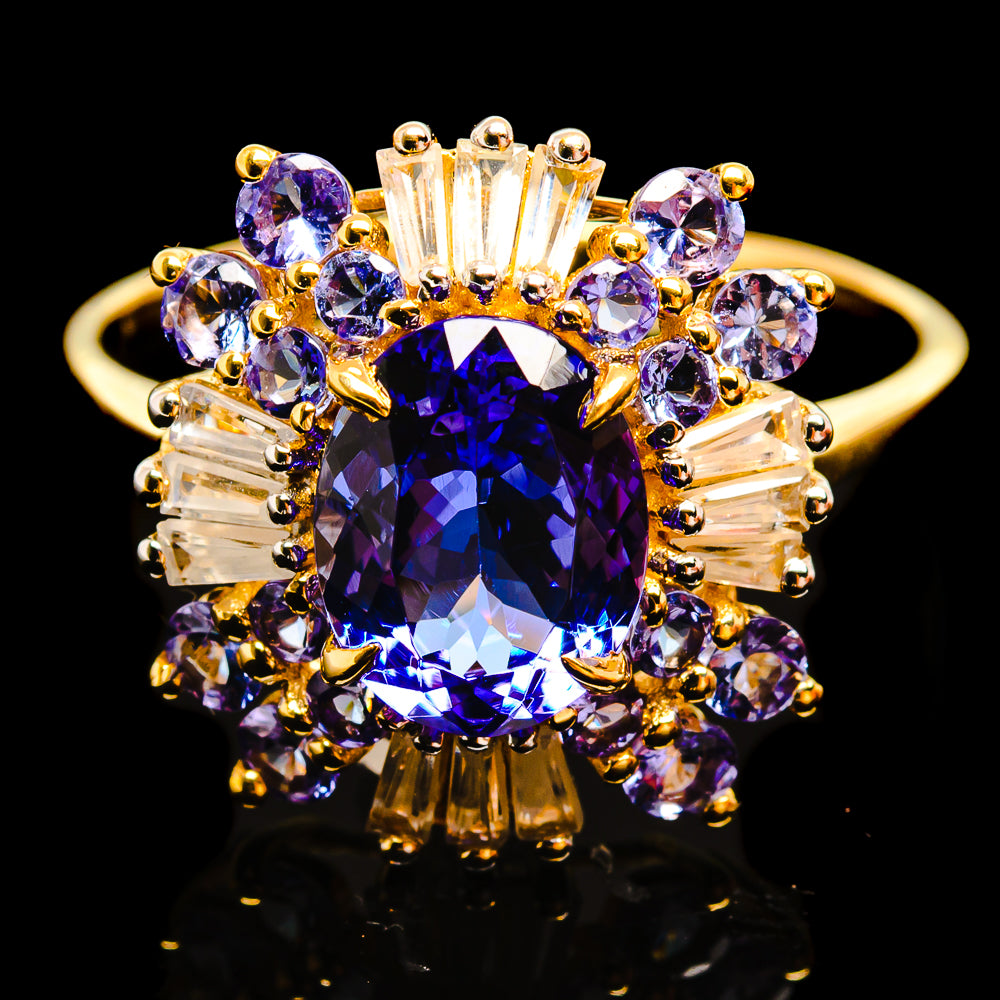 Tanzanite Rings handcrafted by Anasilvercos - R18154-TZ - Photo 2