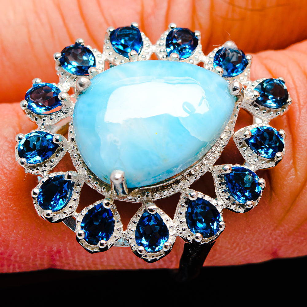 Larimar Rings handcrafted by Anasilvercos - R9220-LMR-SIZE-8 - Photo 3