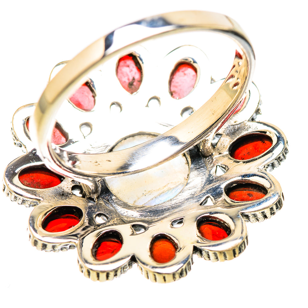 Rainbow Moonstone Rings handcrafted by Anasilvercos - RING130776 - Photo 3