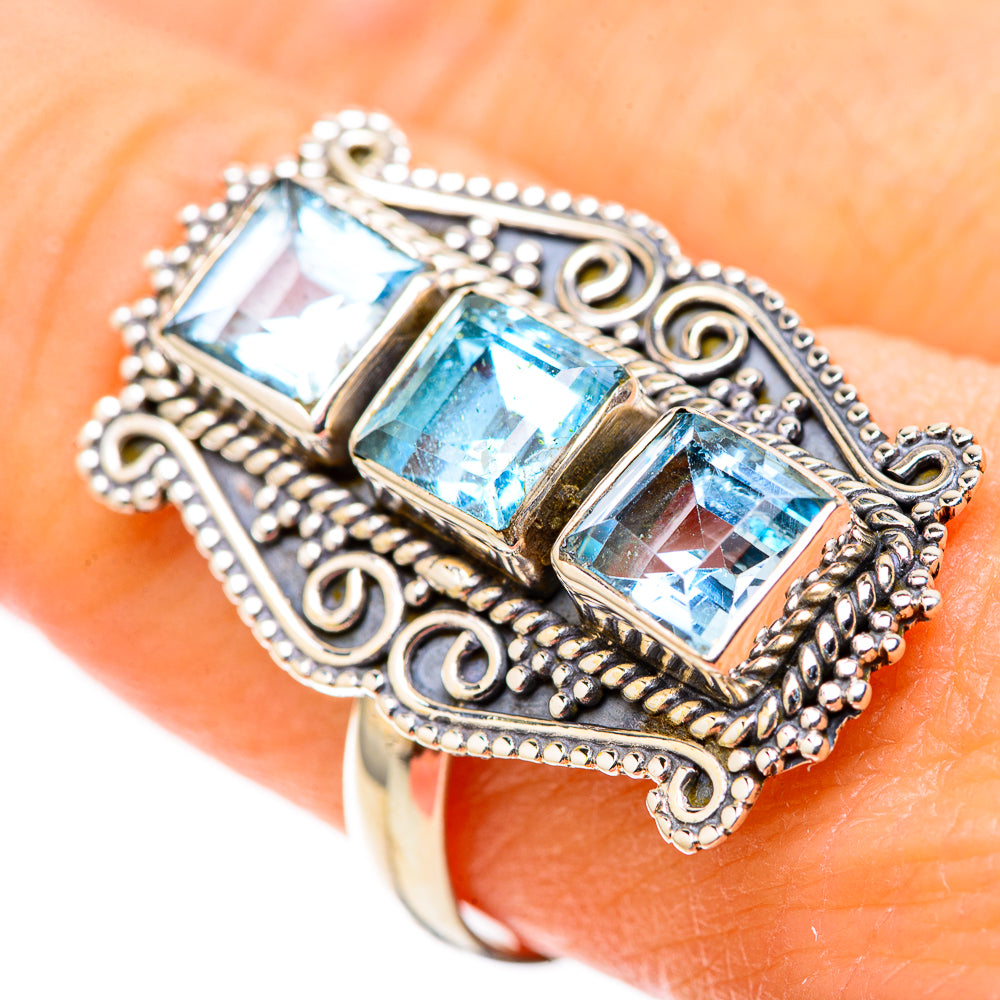 Blue Topaz Rings handcrafted by Anasilvercos - RING128735 - Photo 3