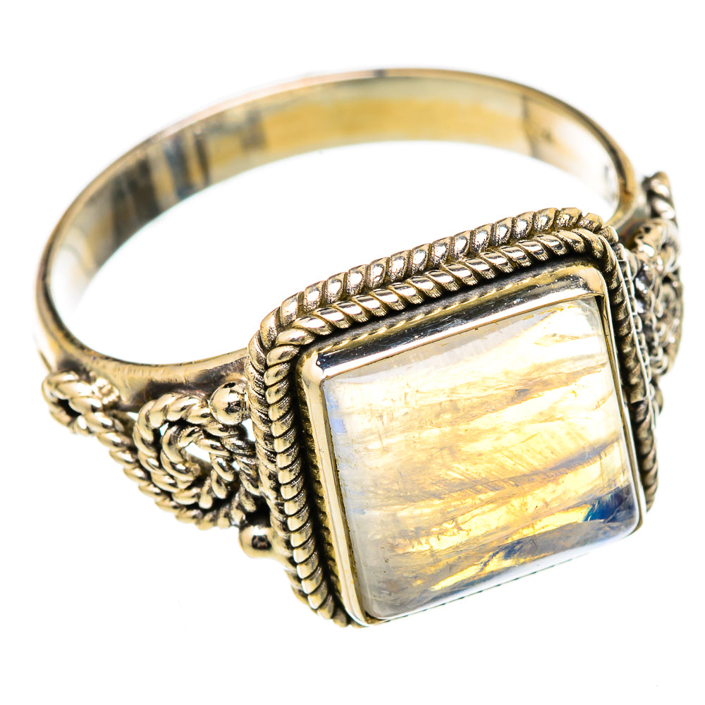 Rainbow Moonstone Rings handcrafted by Anasilvercos - RING102704 - Photo 2