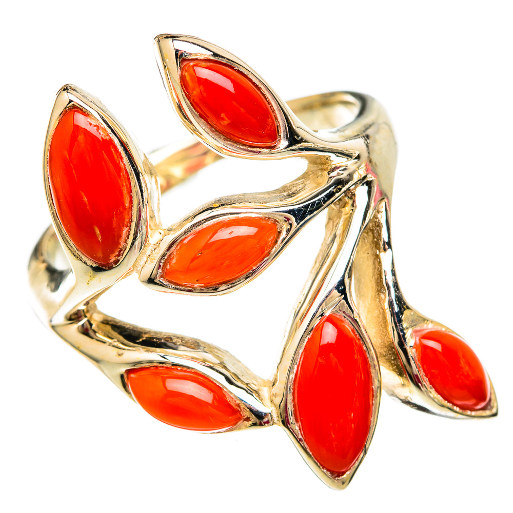 Mediterranean Red Coral Coral Rings handcrafted by Anasilvercos - RING103805 - Photo 2