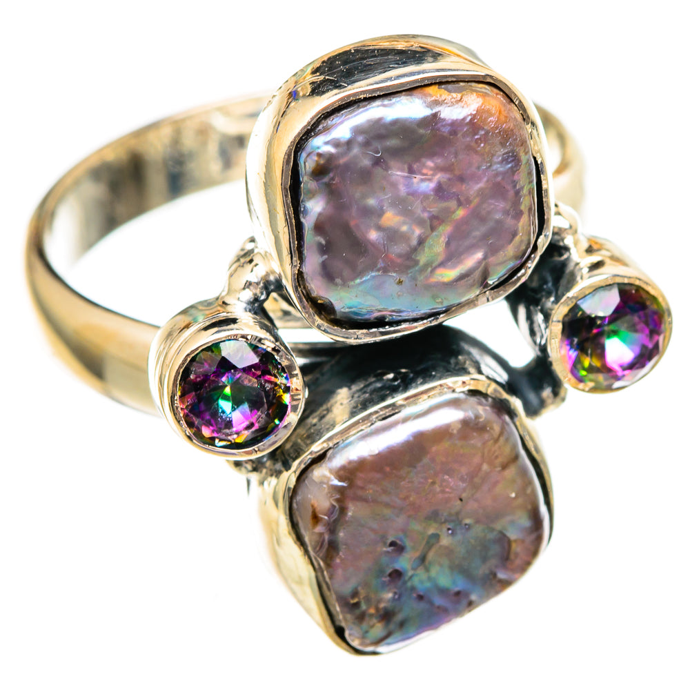 Titanium Mother Of Pearl Rings handcrafted by Anasilvercos - RING106066 - Photo 2