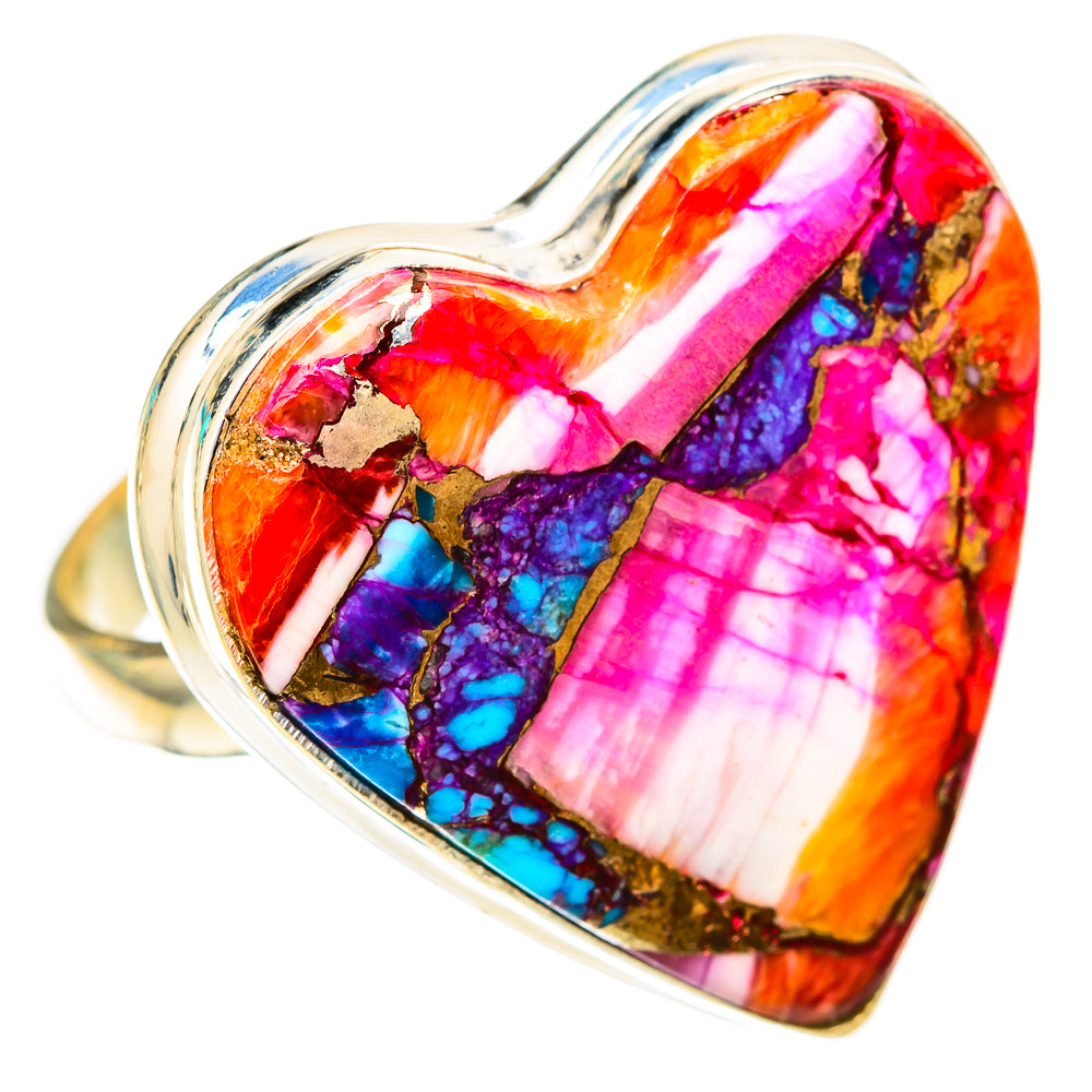 Kingman Pink Dahlia Turquoise Rings handcrafted by Anasilvercos - RING117962 - Photo 2