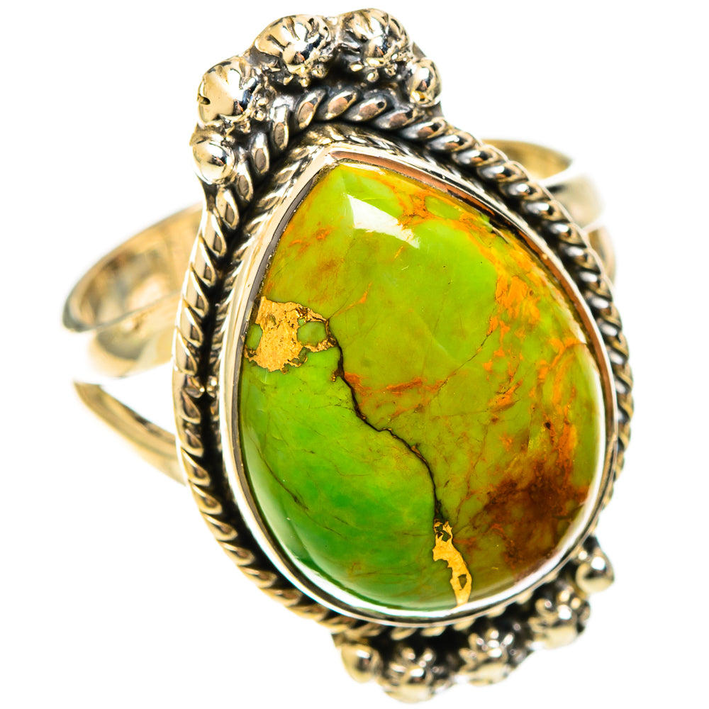 Green Copper Composite Turquoise Rings handcrafted by Anasilvercos - RING122425 - Photo 2