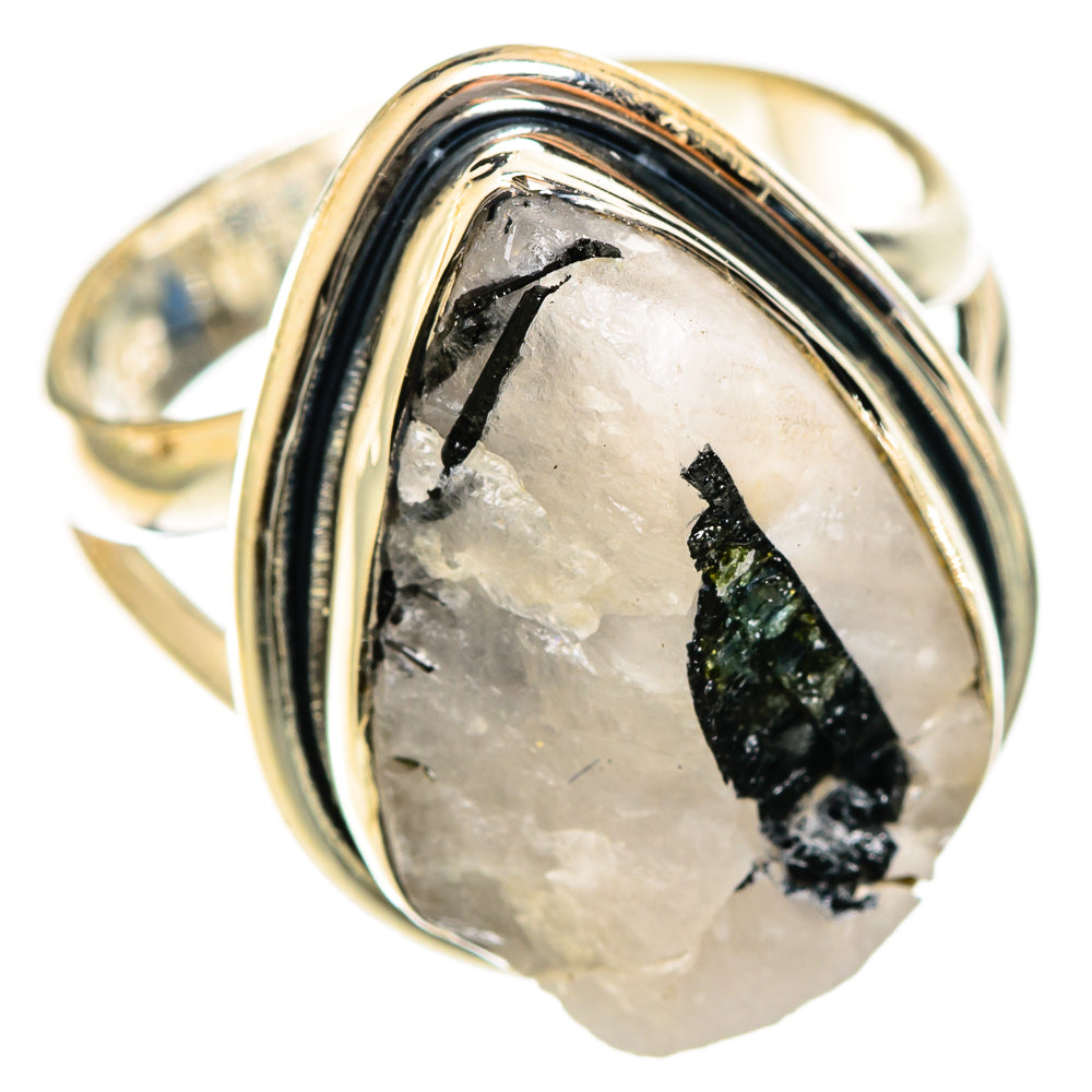 Green Tourmaline In Quartz Rings handcrafted by Anasilvercos - RING122444 - Photo 2