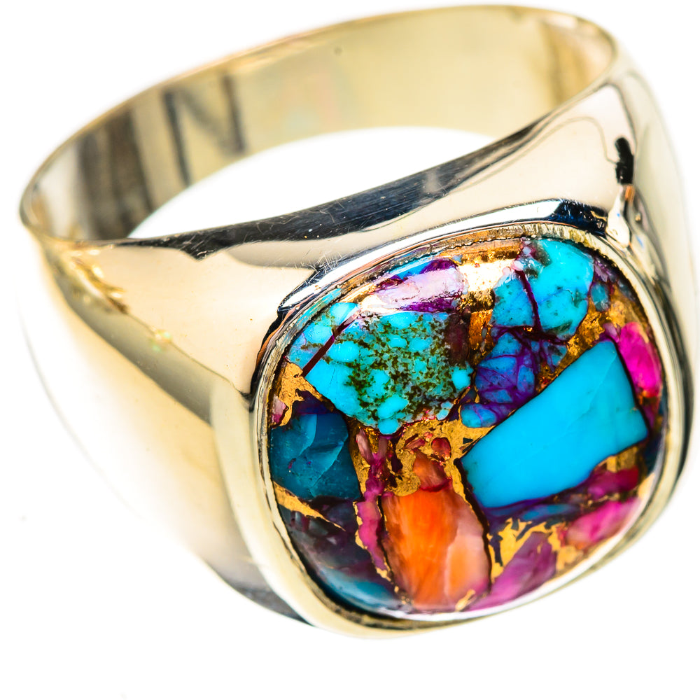 Kingman Pink Dahlia Turquoise Rings handcrafted by Anasilvercos - RING122787 - Photo 2