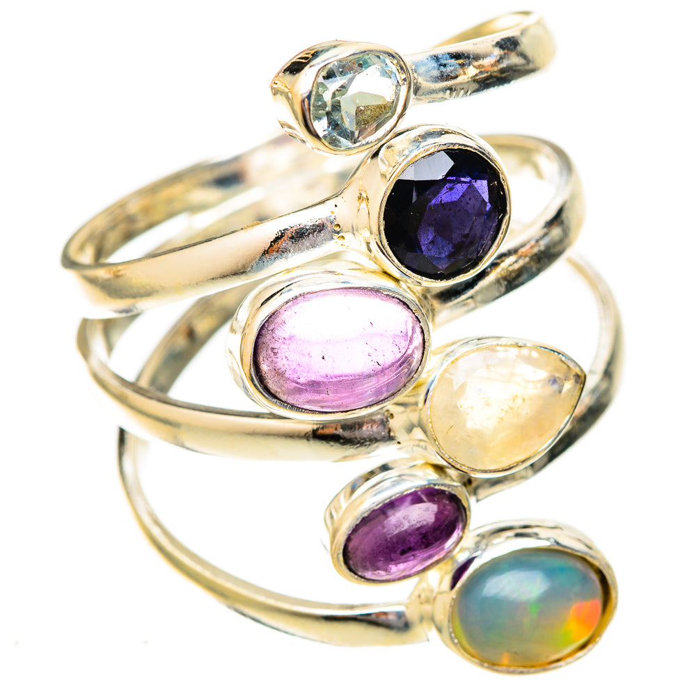 Rainbow Moonstone Rings handcrafted by Anasilvercos - RING122936 - Photo 2