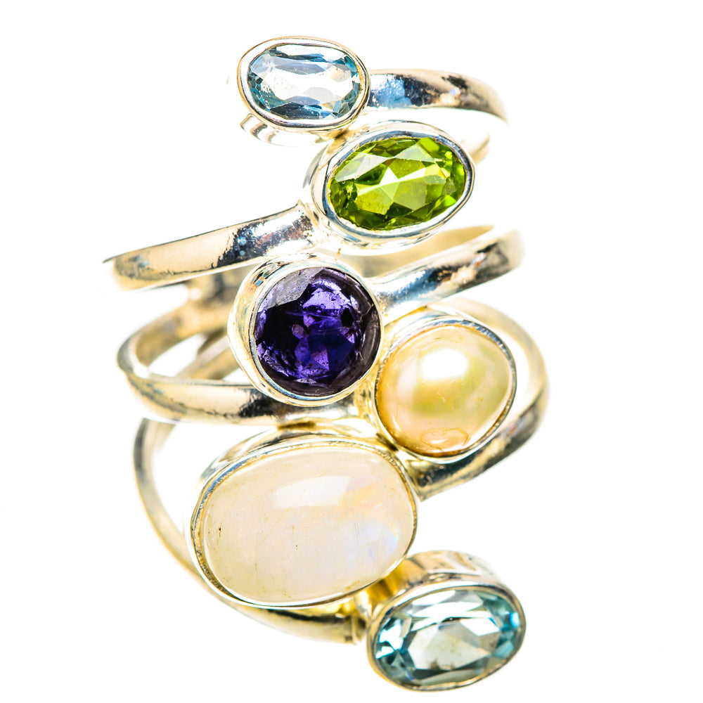Rainbow Moonstone Rings handcrafted by Anasilvercos - RING124167 - Photo 2